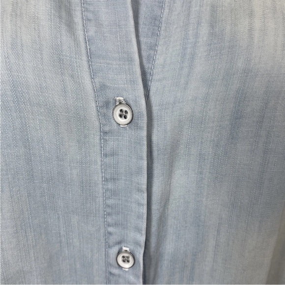 Bella Dahl Light Blue Chambray Sleeveless T-Shirt A-Line Dress Size Medium - Picture 5 of 7